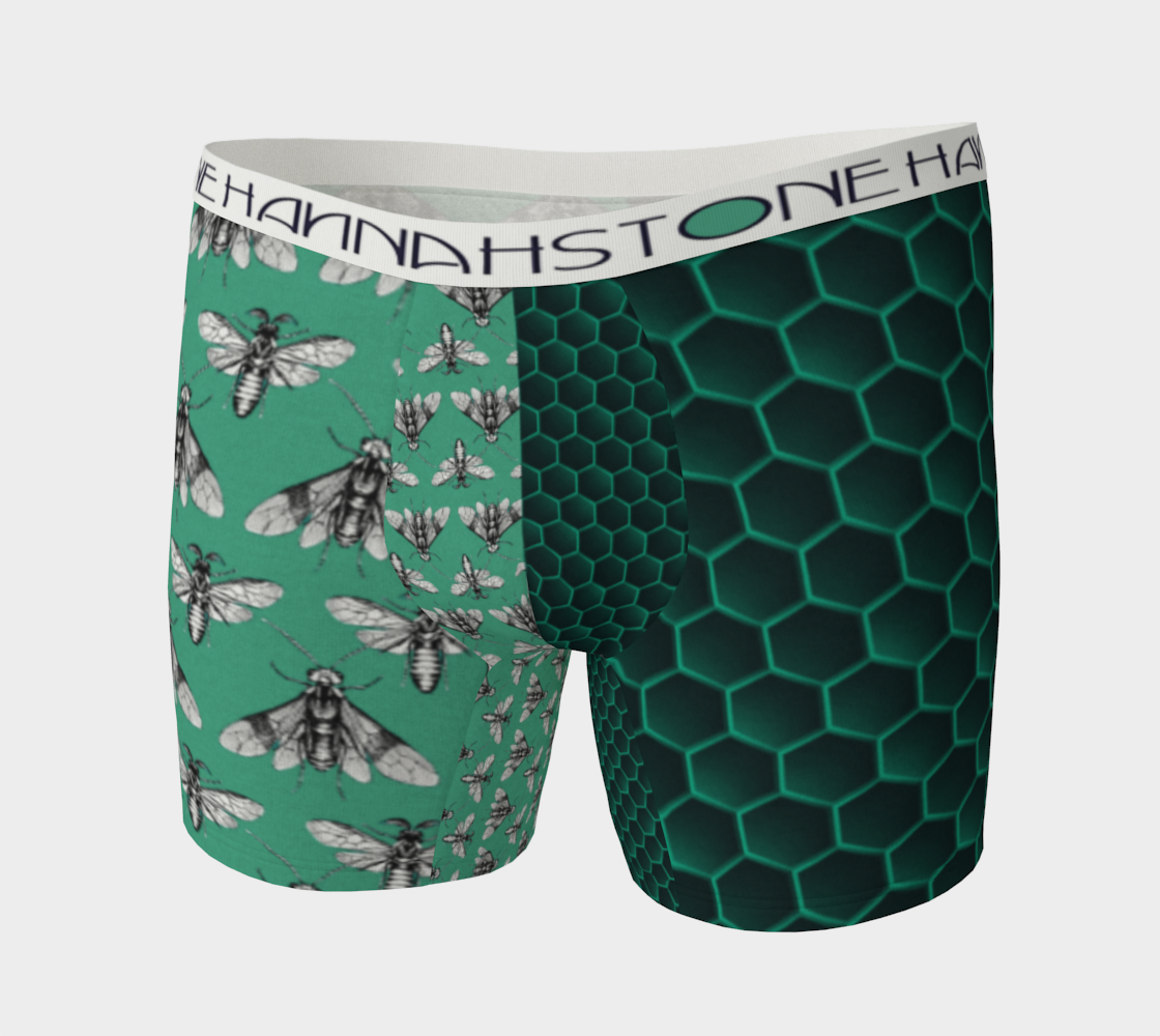 Bee Here Now Green Boxer Briefs
