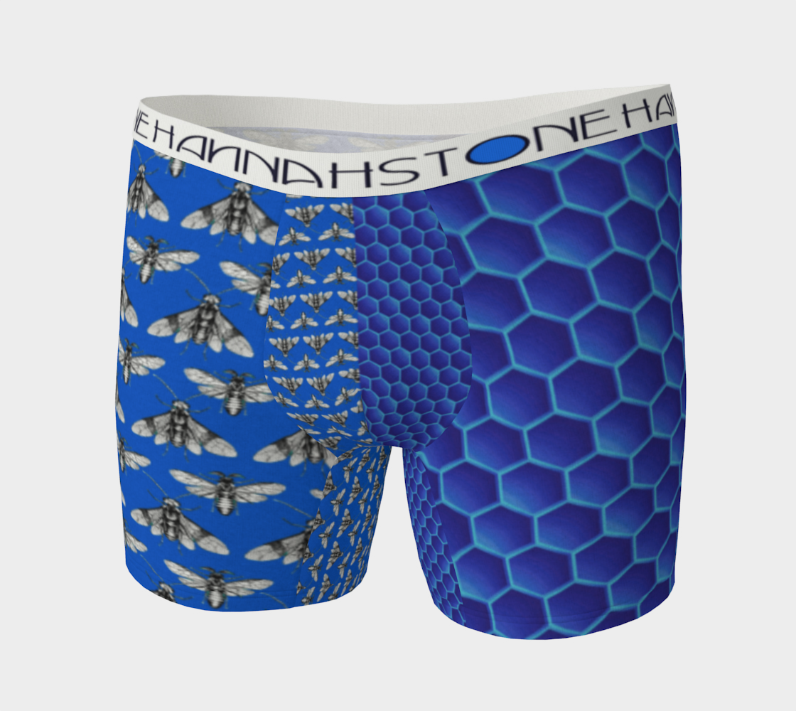 Bee Here Now Blue Boxer Briefs