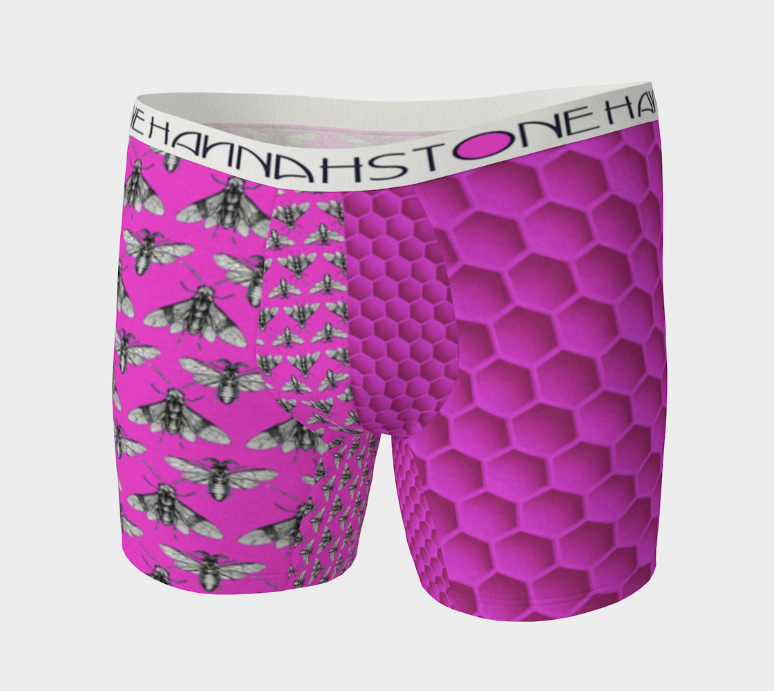 Bee Here Now Pink Boxer Briefs