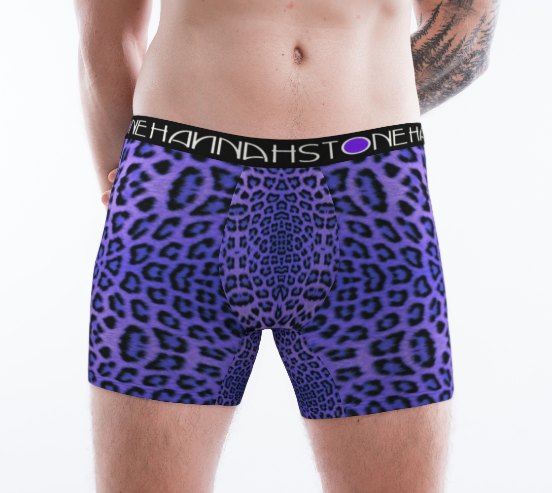 Leopard King Purple Boxer Briefs