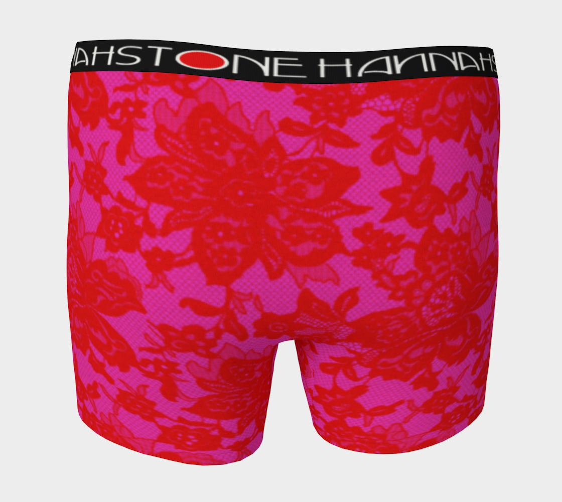 Red & Pink Lace Boxer Briefs