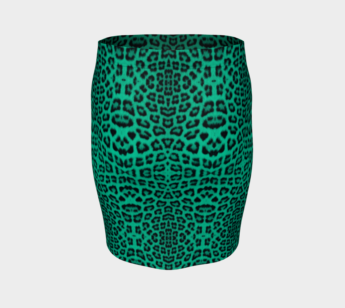 Leopard Mint Pencil Skirt