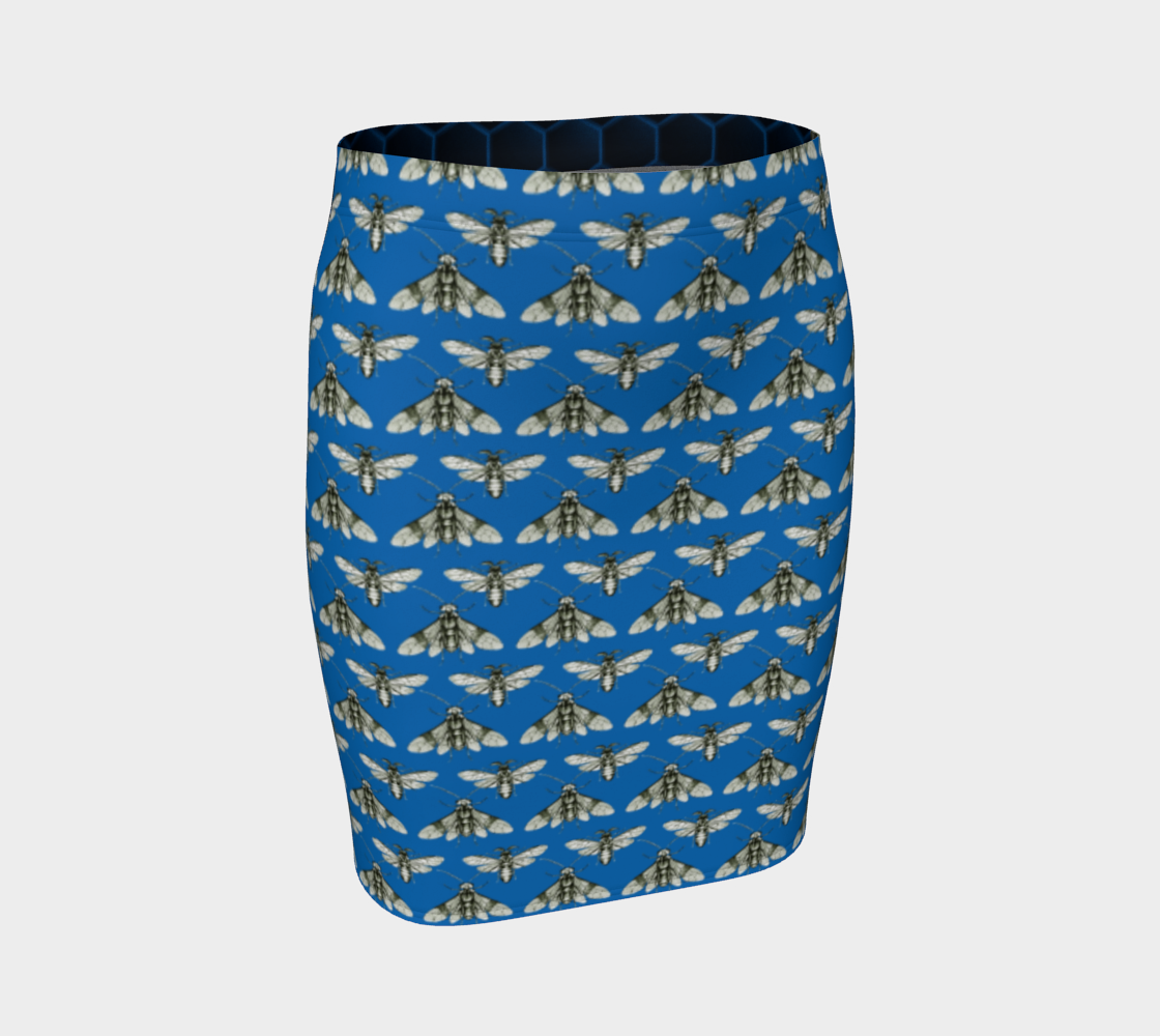 Bee Her Now Blue Pencil Skirt