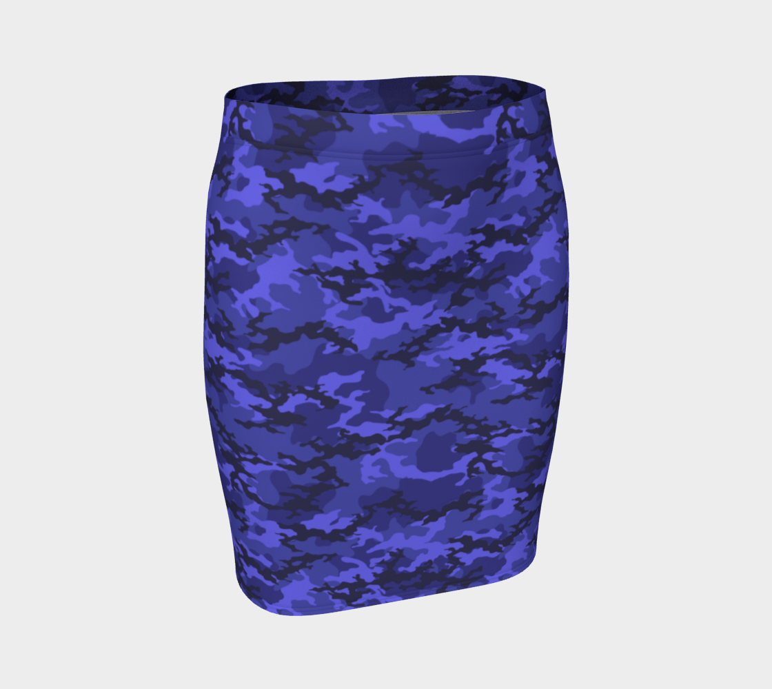 Deep Blue Camo Pencil Skirt