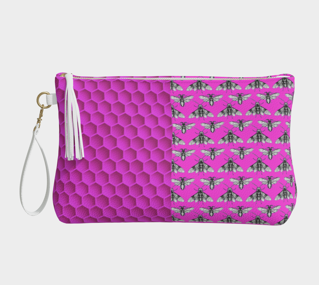 Bee Her Now Pink Clutch Purse