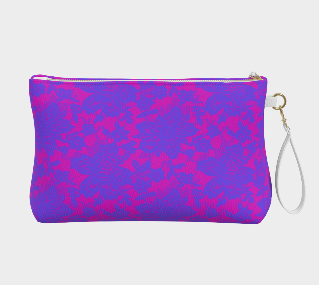 Pink and Purple Lace Clutch Purse