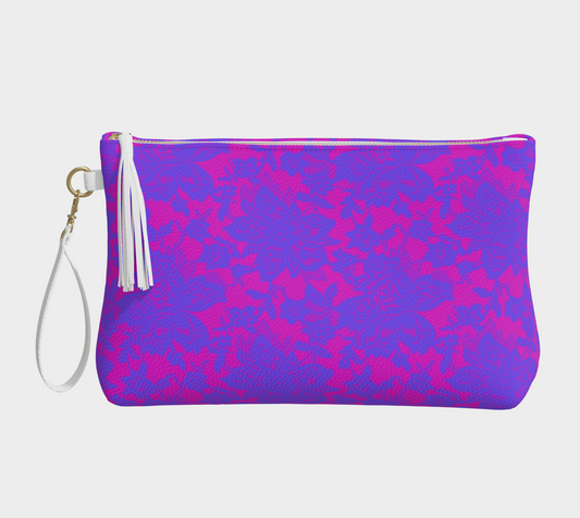 Pink and Purple Lace Clutch Purse