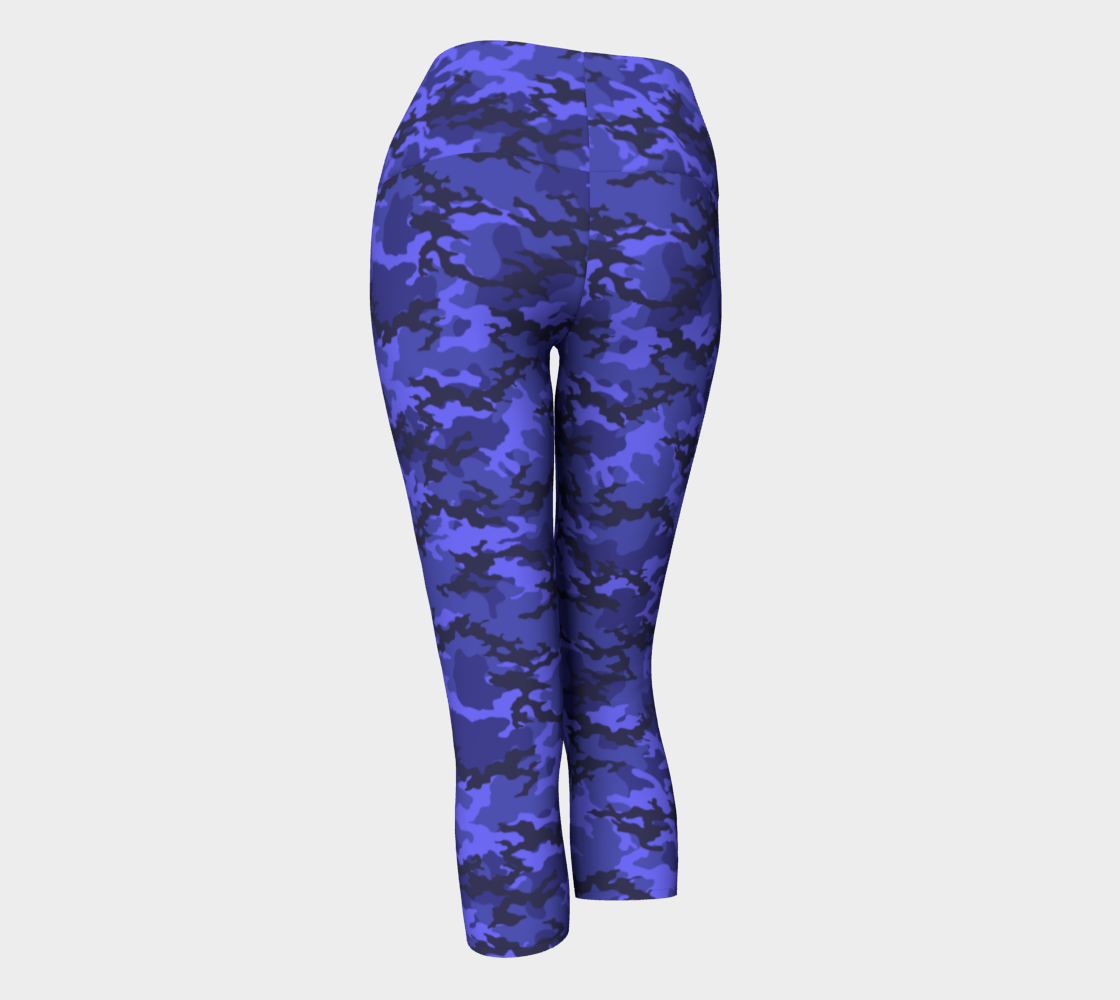 Deep Blue Camo Yoga Pants