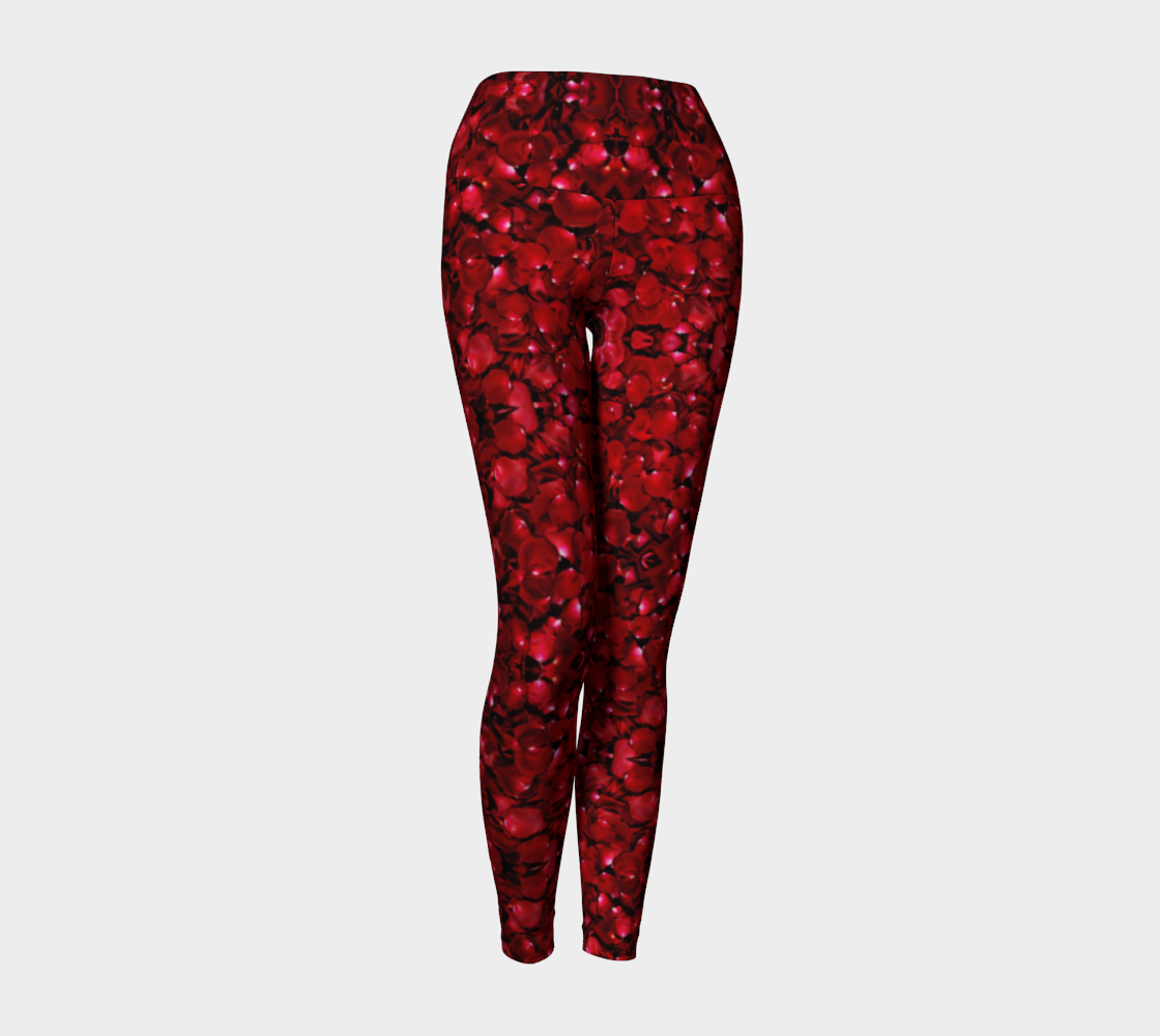 Red Rose Petal Yoga Pants